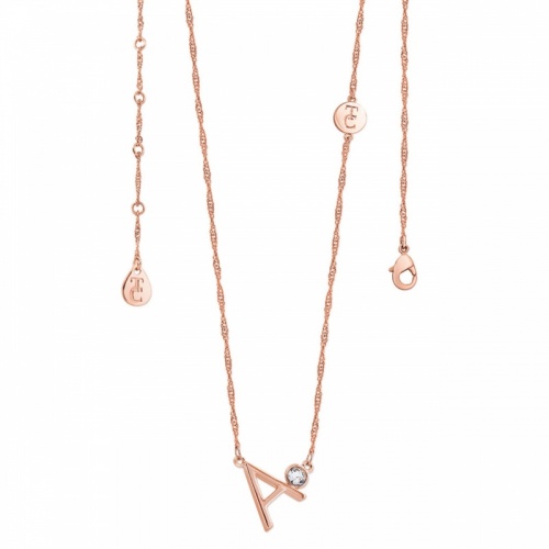 Tipperary Crystal Letter 'A' Pendant Rose Gold